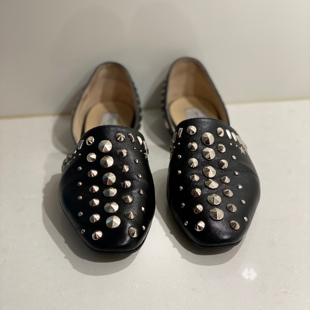 Like NEW Jimmy Choo leather flats with grommets 8